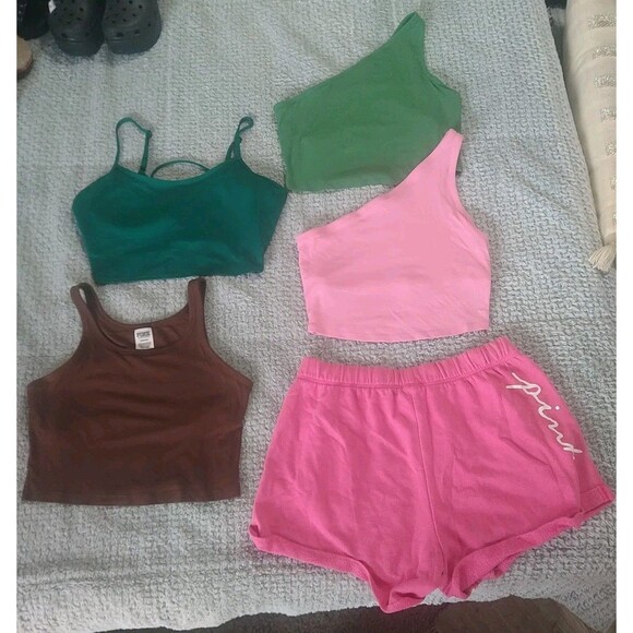 PINK Victoria's Secret Tops - Victoria's Secret Pink 5 Piece Summer Lot Multicolor Beachy Feminine Sexy Comfy